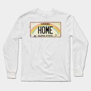 Vintage Hawaii License Plate HOME Long Sleeve T-Shirt